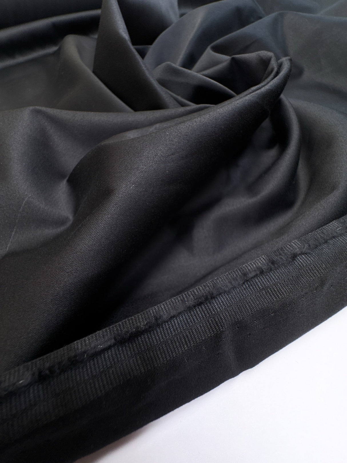 Black Cotton Viscose Elastane Woven