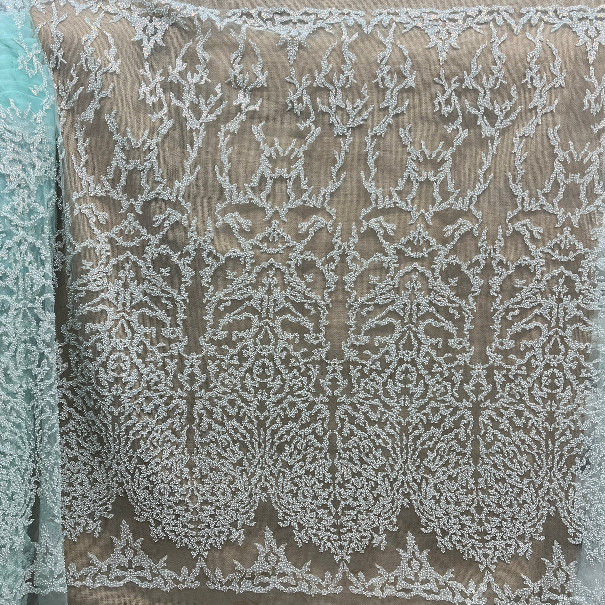 Beaded Lace Fabric Embroidered Mesh