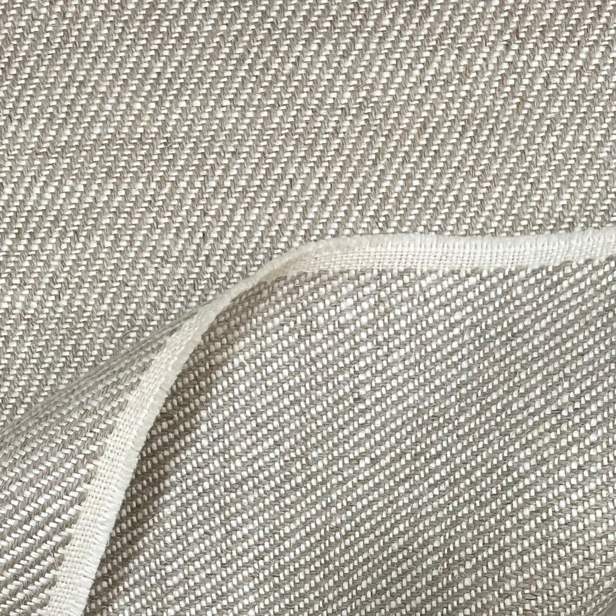 Pure Linen Twill Fabric Mixed Natural