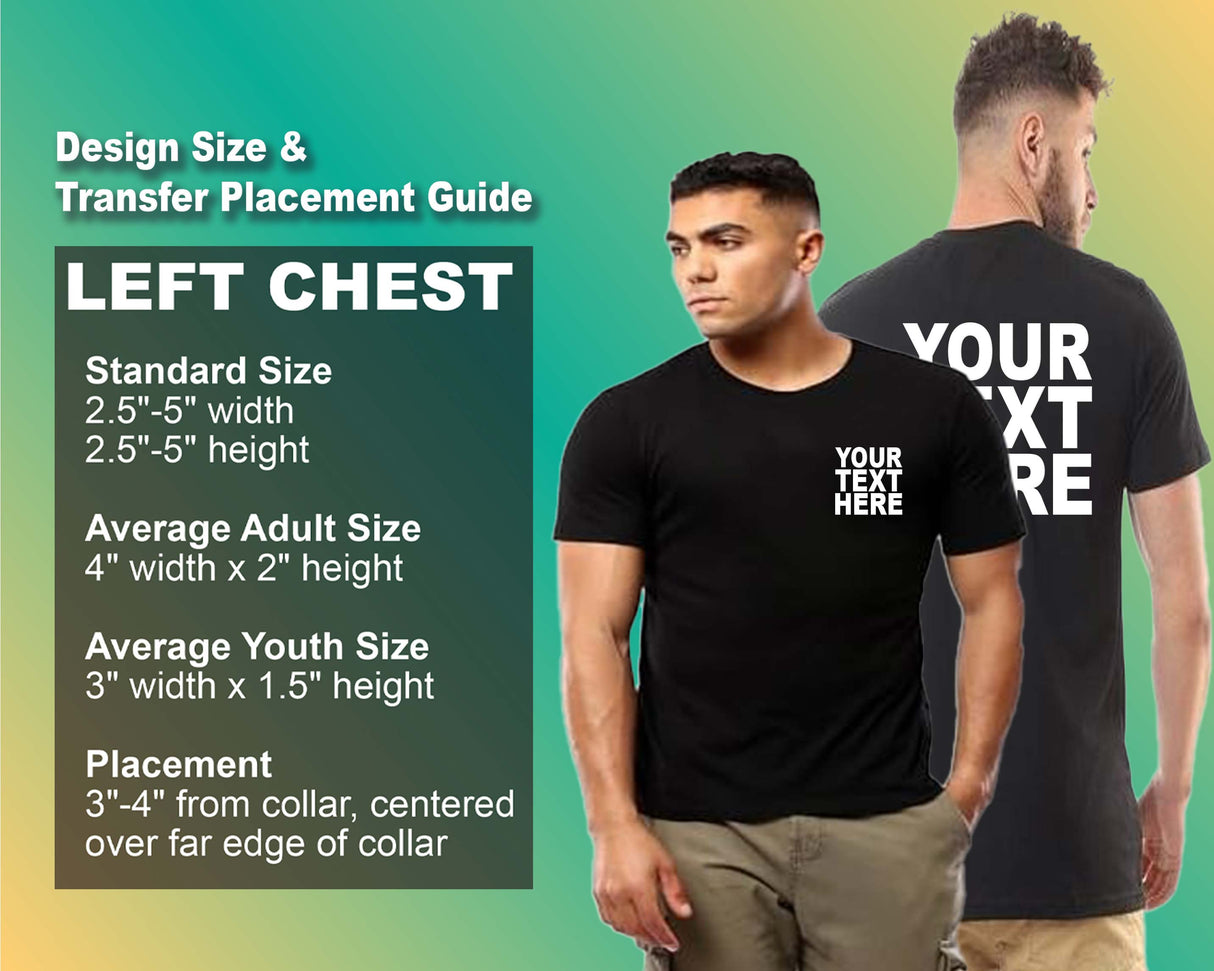 প্যাক: ১২টি দ্রুত কাস্টম ওয়ার্ক টি-শার্ট - সামনে এবং পিছনে আপনার নাম, লোগো, অথবা স্লোগান যোগ করুন (কালো)