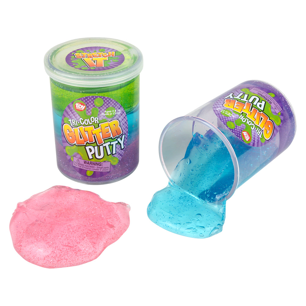 Glitter Putty 3" Tri Color (12 PC Display)