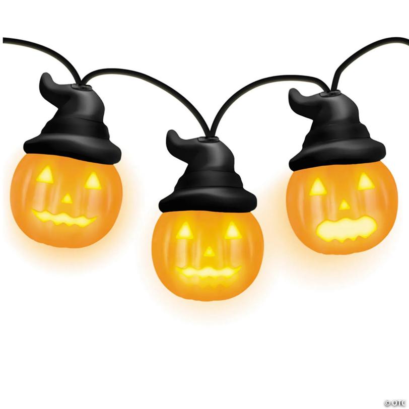 8 Ft. Animated Jabberin' Jack Jack-O'-Lantern String Lights Halloween Decoration