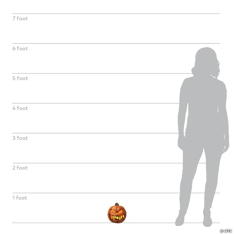 8" Rotten Flaming Pumpkin™ With Timer Halloween Decoration