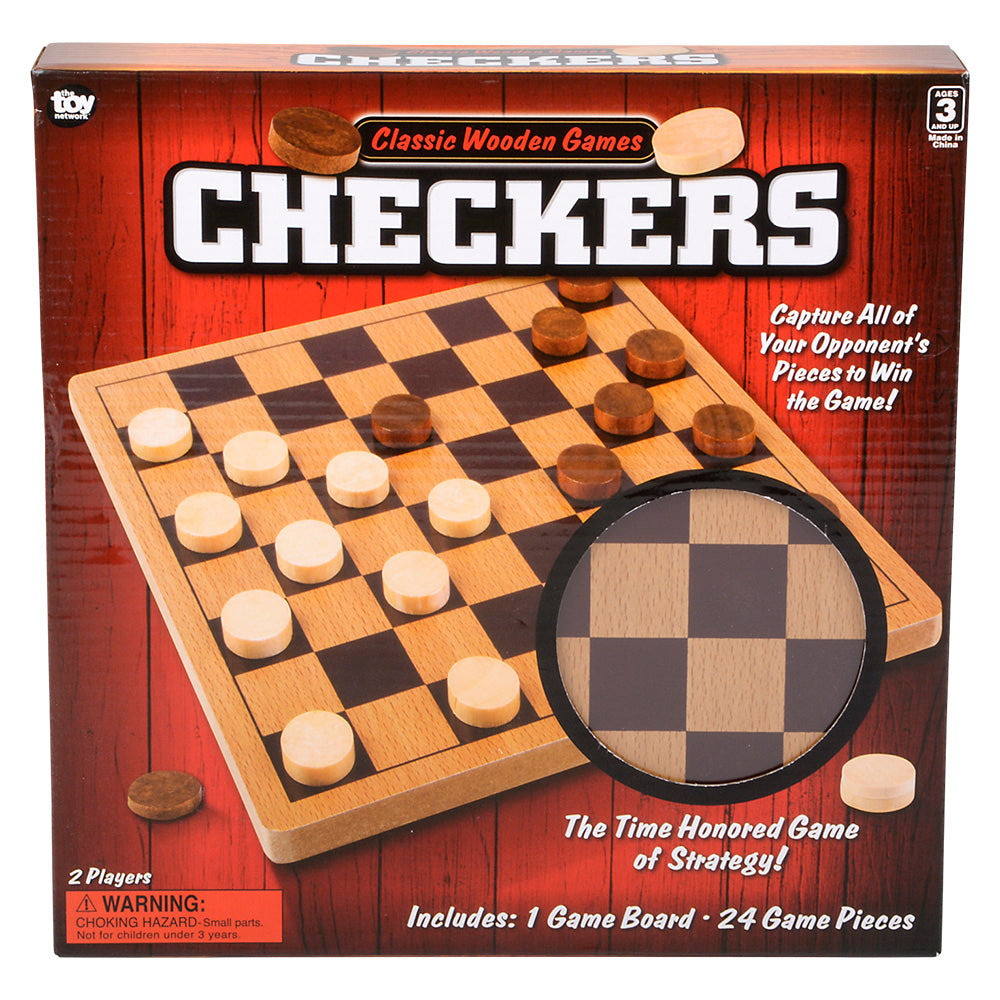 Wooden Checkers 10" (1 Box)