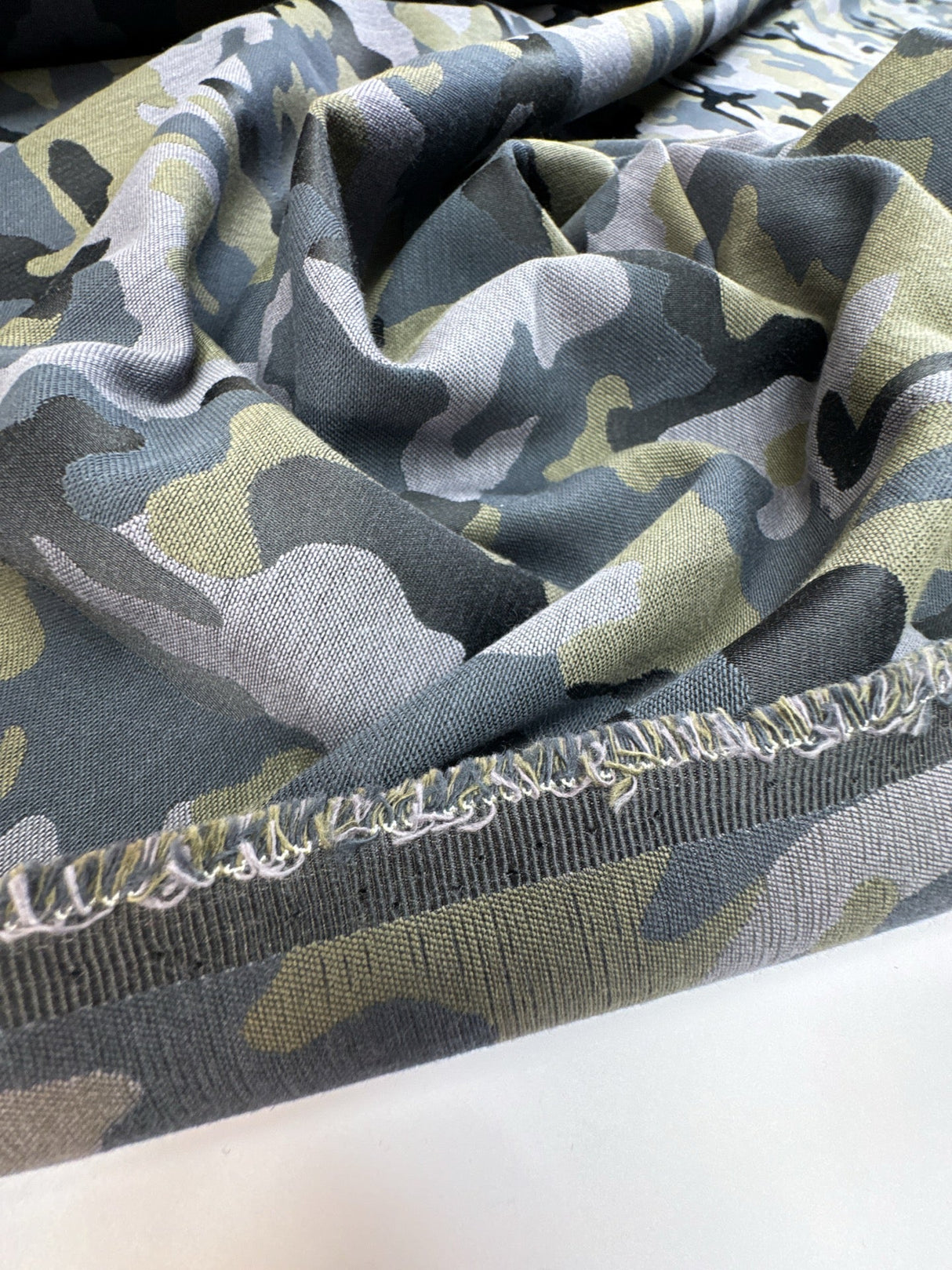 Viscose Blend Jacquard Abstract Green-Blue