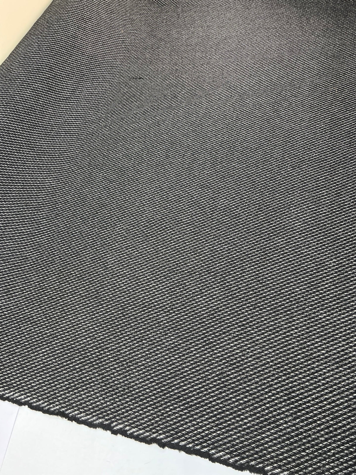 Cotton Wool Tweed Striped Black White