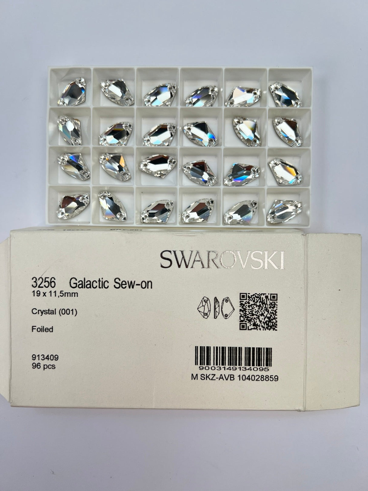 Silver Sewing Notions With Crystals