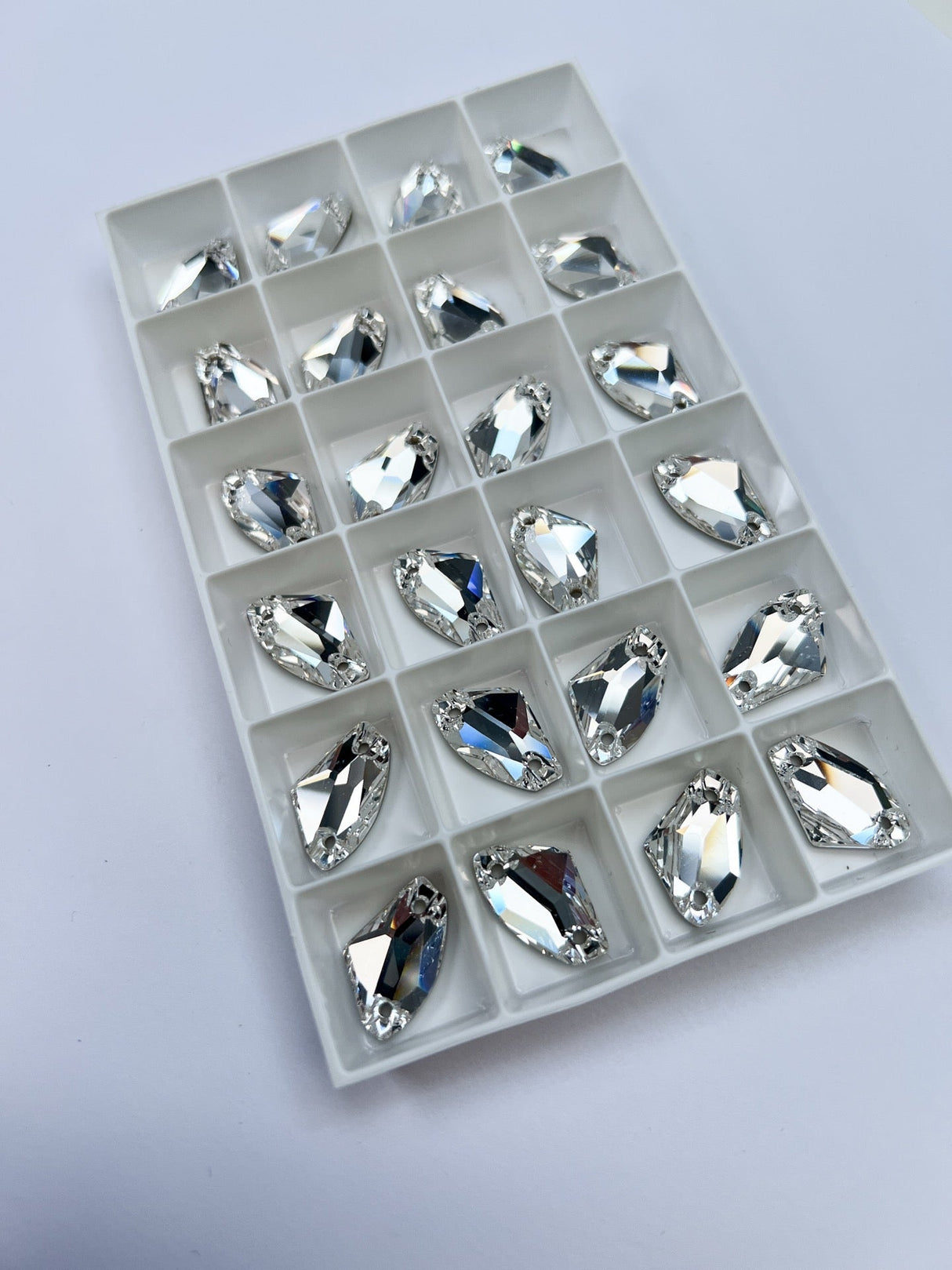 Silver Sewing Notions With Crystals