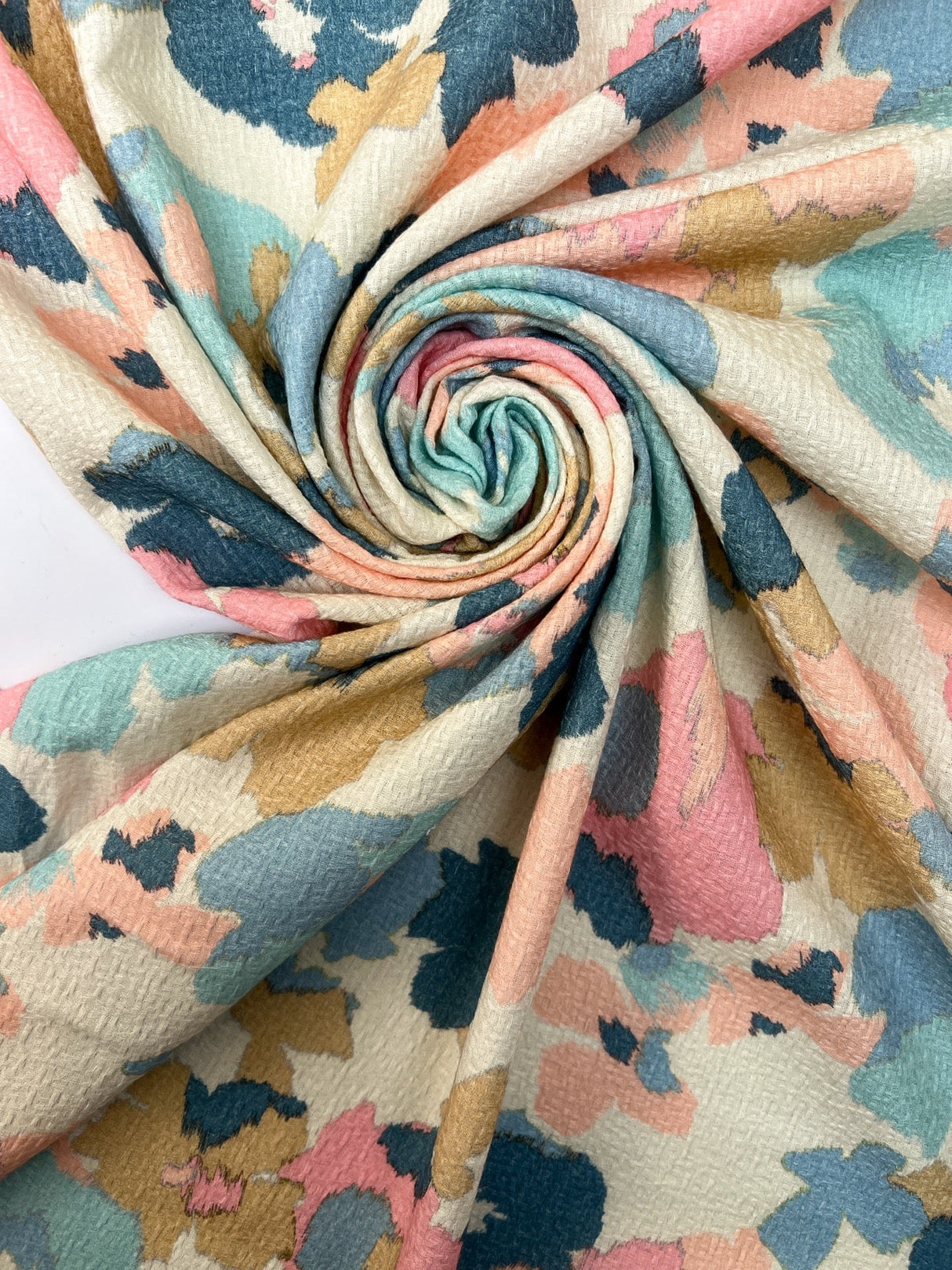 Viscose Huckaback Floral Fabric
