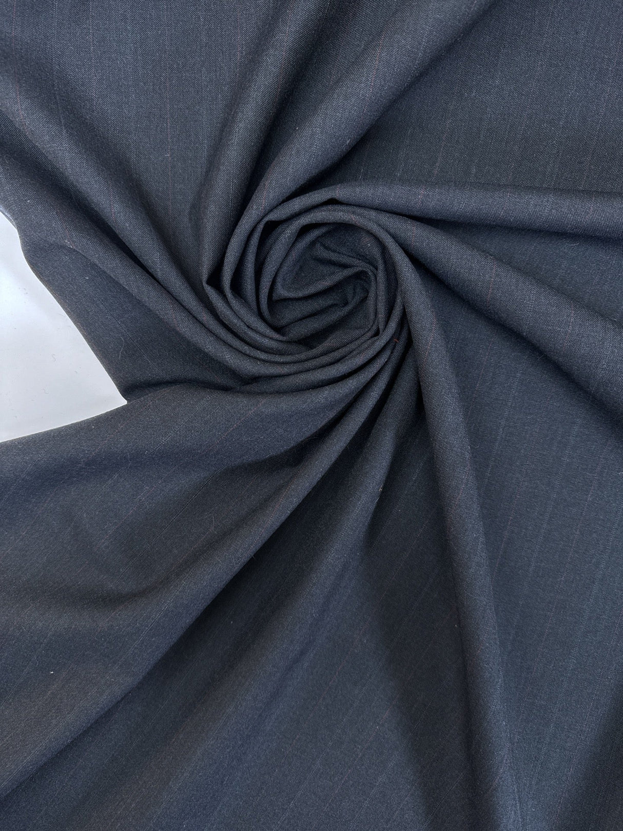 Wool Polyester Blend Striped Suiting Fabric Red Blue