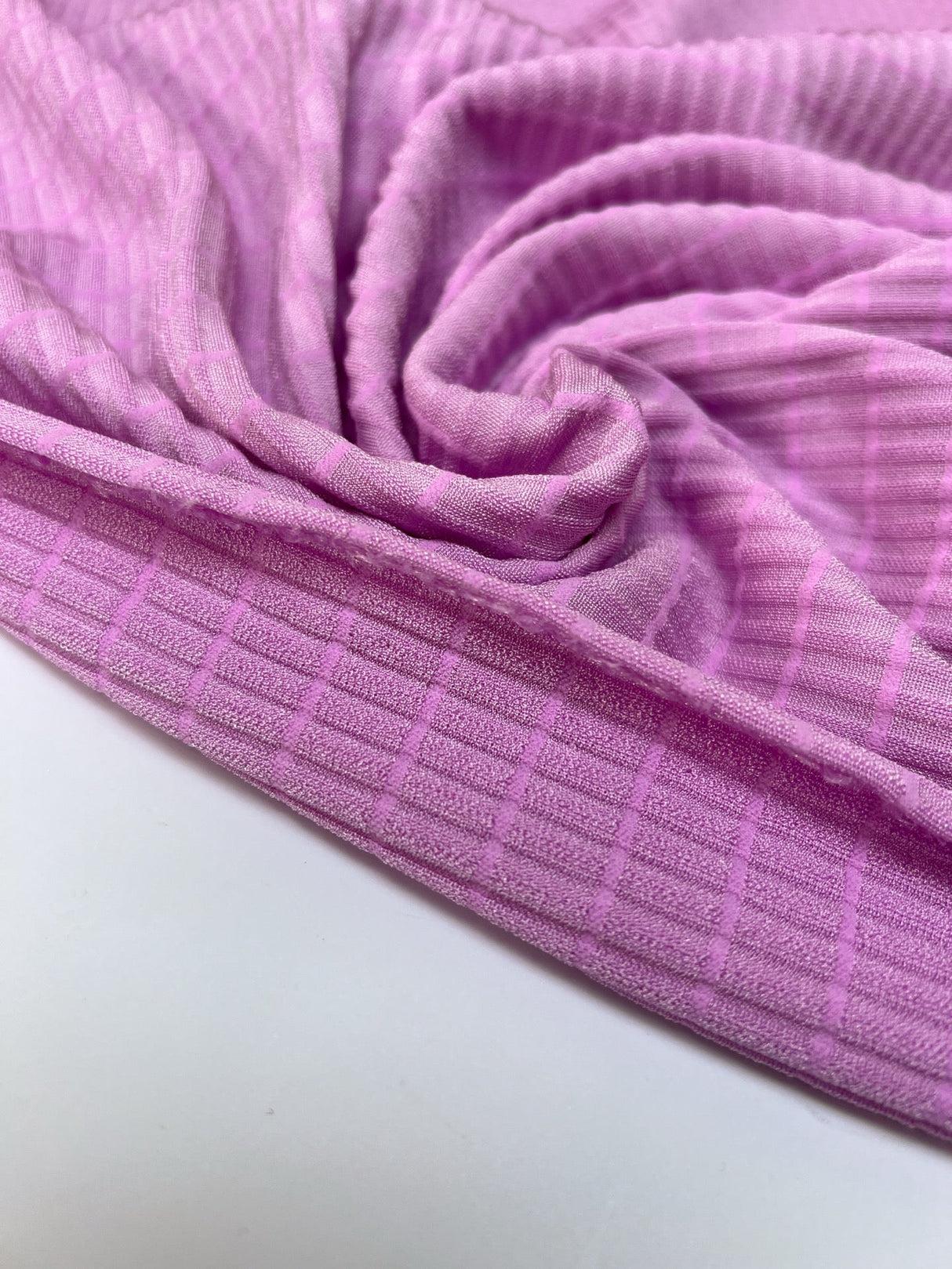 Pink Polyamide Elastane Ribbed Knit