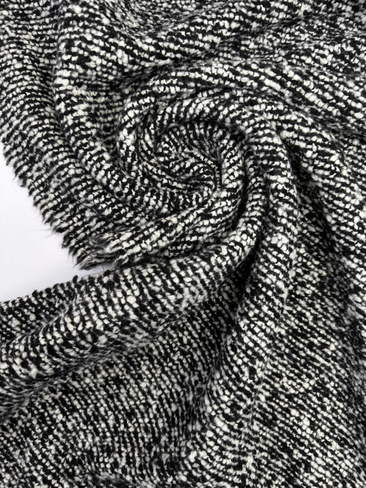 Wool Tweed Bouclé Black White