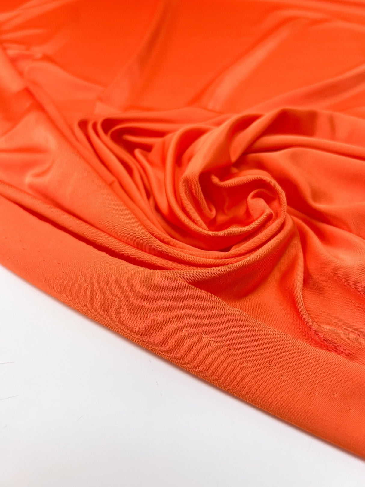 Orange Moiré Knitted Viscose Stretch Fabric
