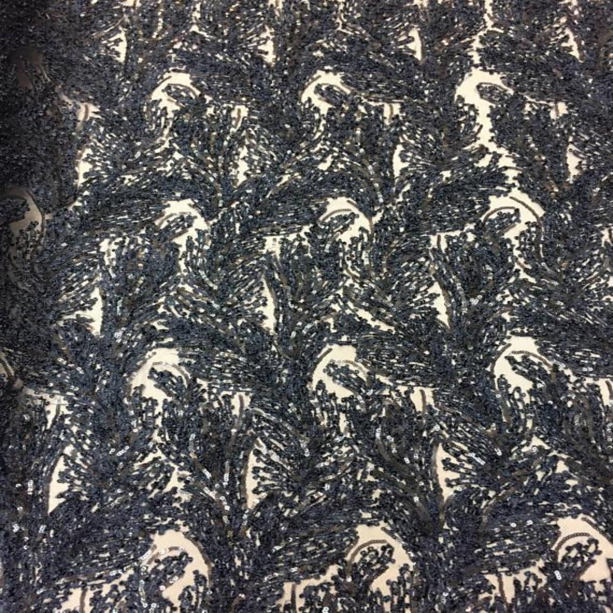 Floral Sequin Lace Fabric 52" Wide Polyester