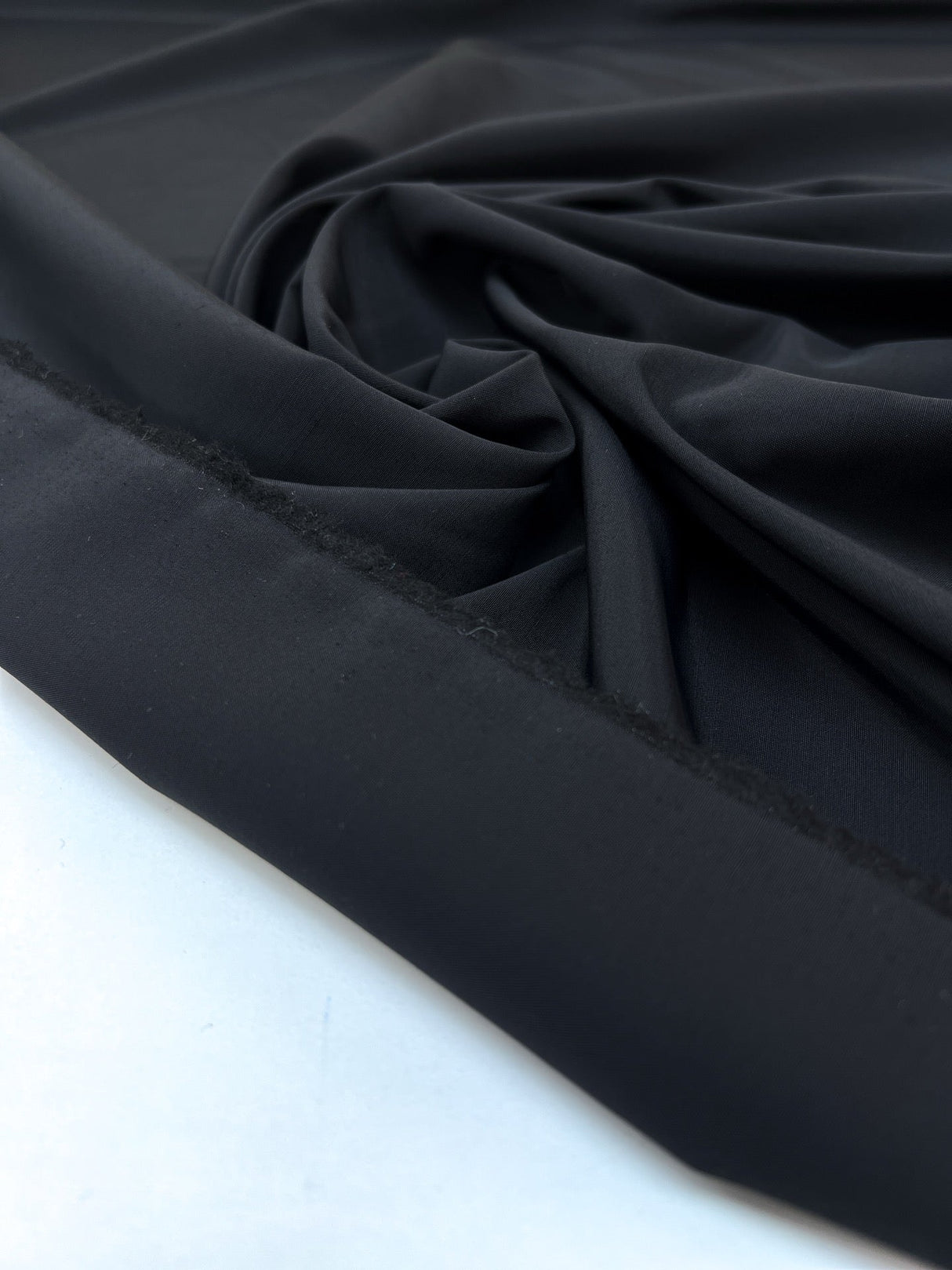 Black Wool Polyester Suit Fabric