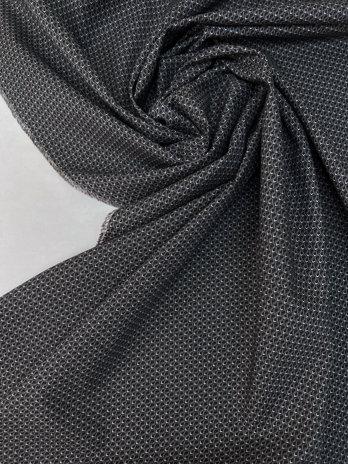 Cotton Poplin Gray Geometric Print