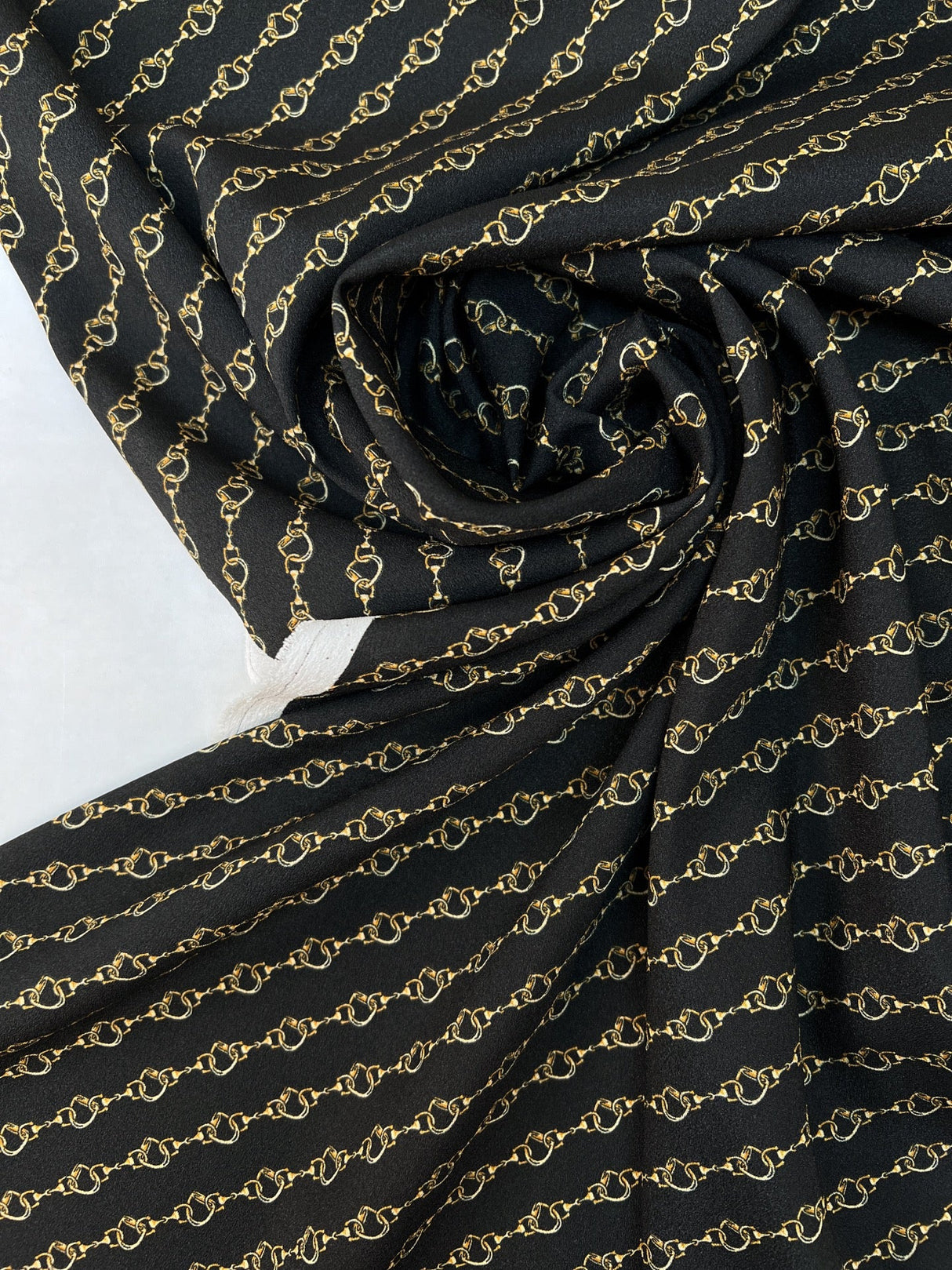 Polyester Crepe Printed Beige & Black