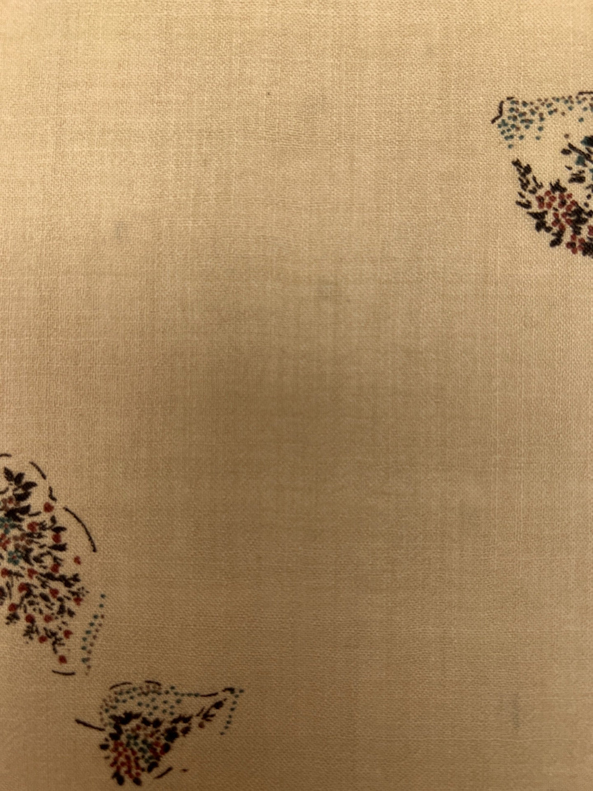 Printed Beige Wool Fabric