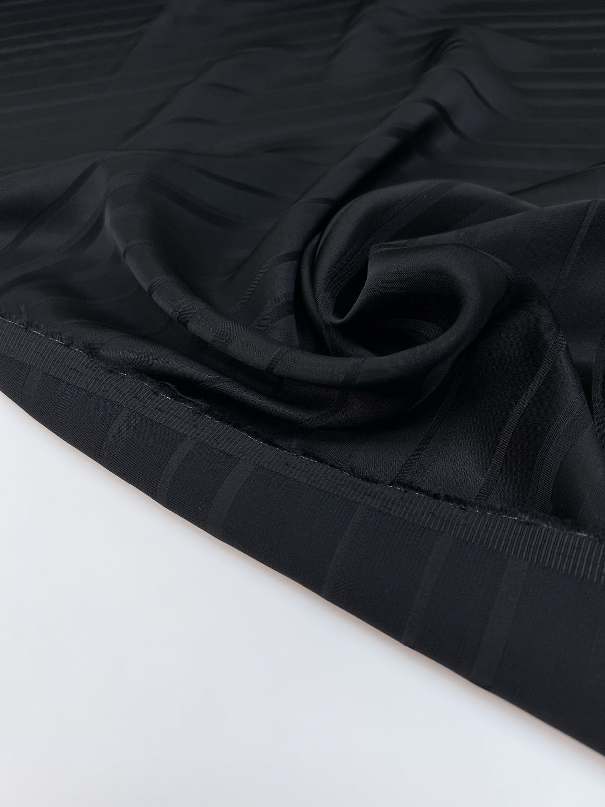 Black Jacquard Fabric Striped