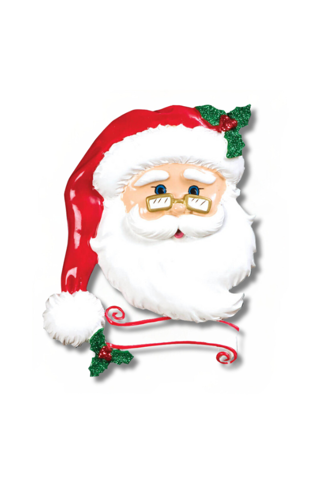 4 Inch Jolly Santa Customizable Ornament