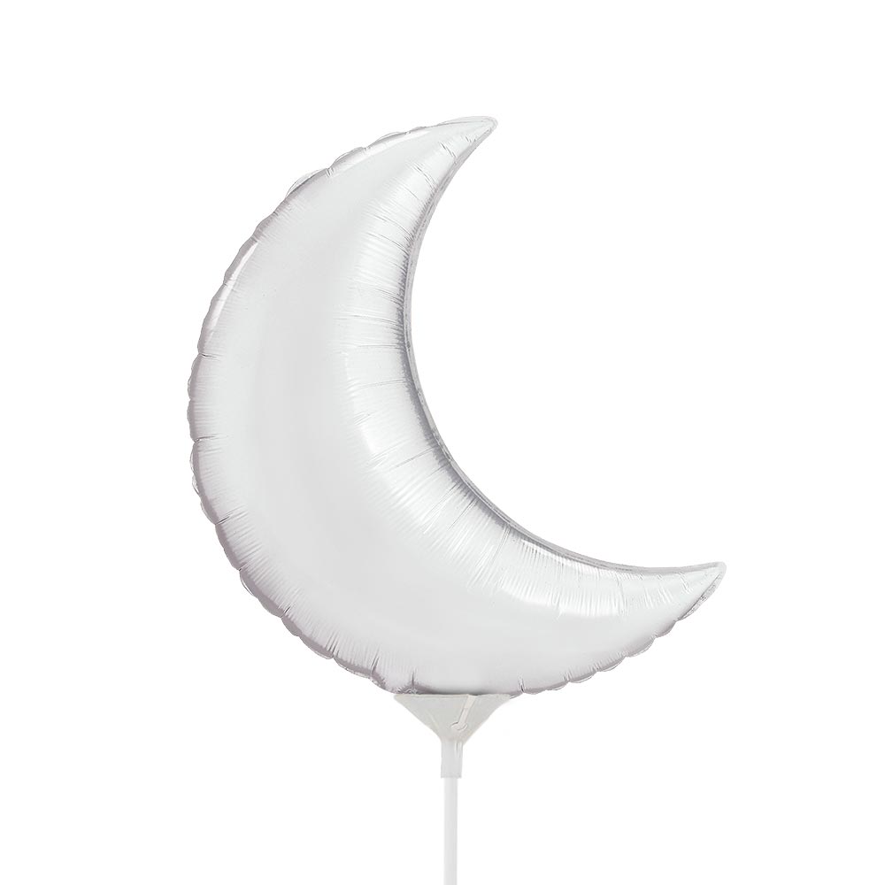 Foil Balloon Crescent Moon Silver
