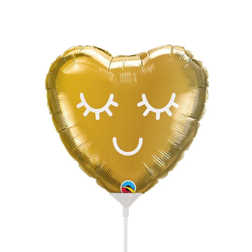Foil Balloon Eyelashes Gold 9 Inch