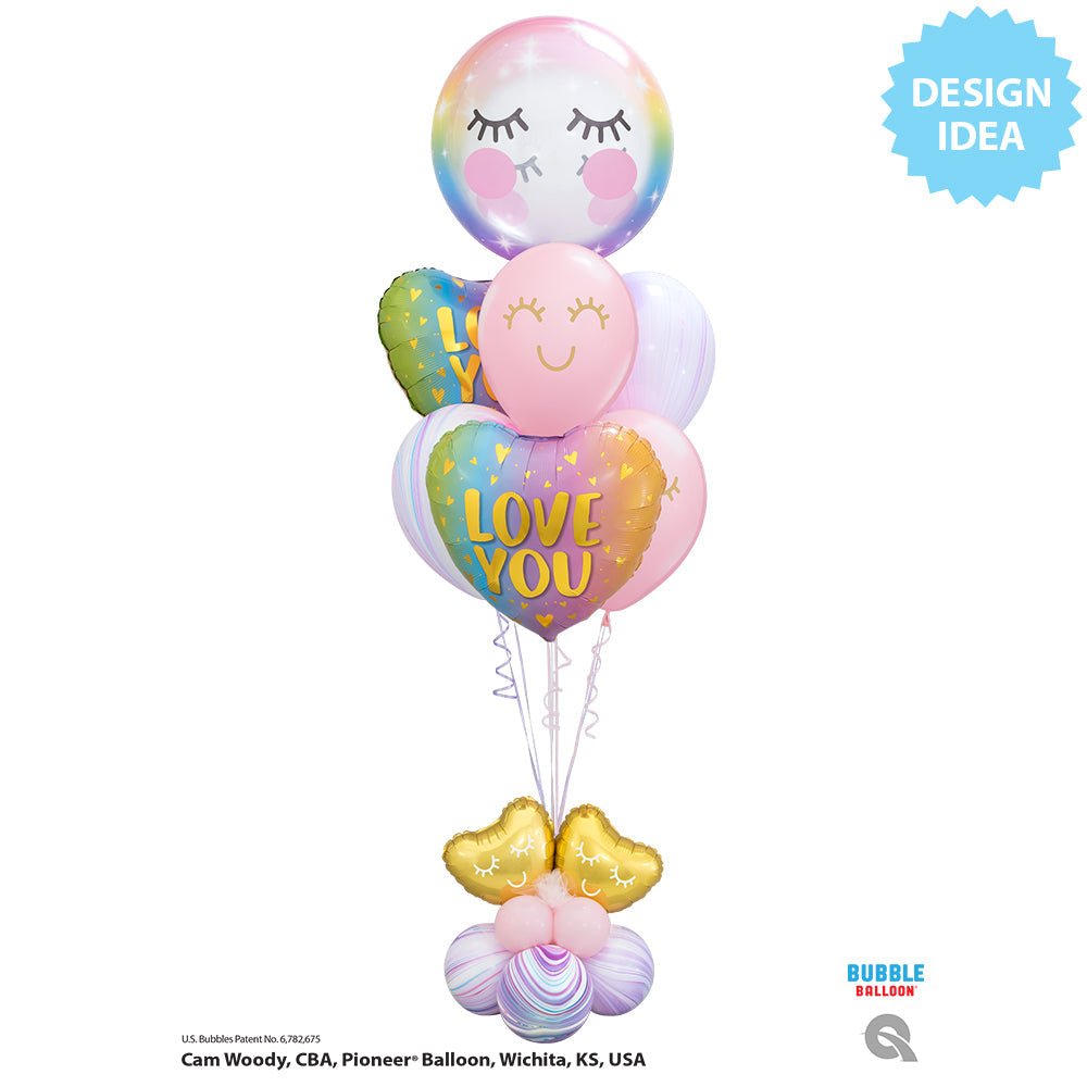 Foil Balloon Eyelashes Gold 9 Inch