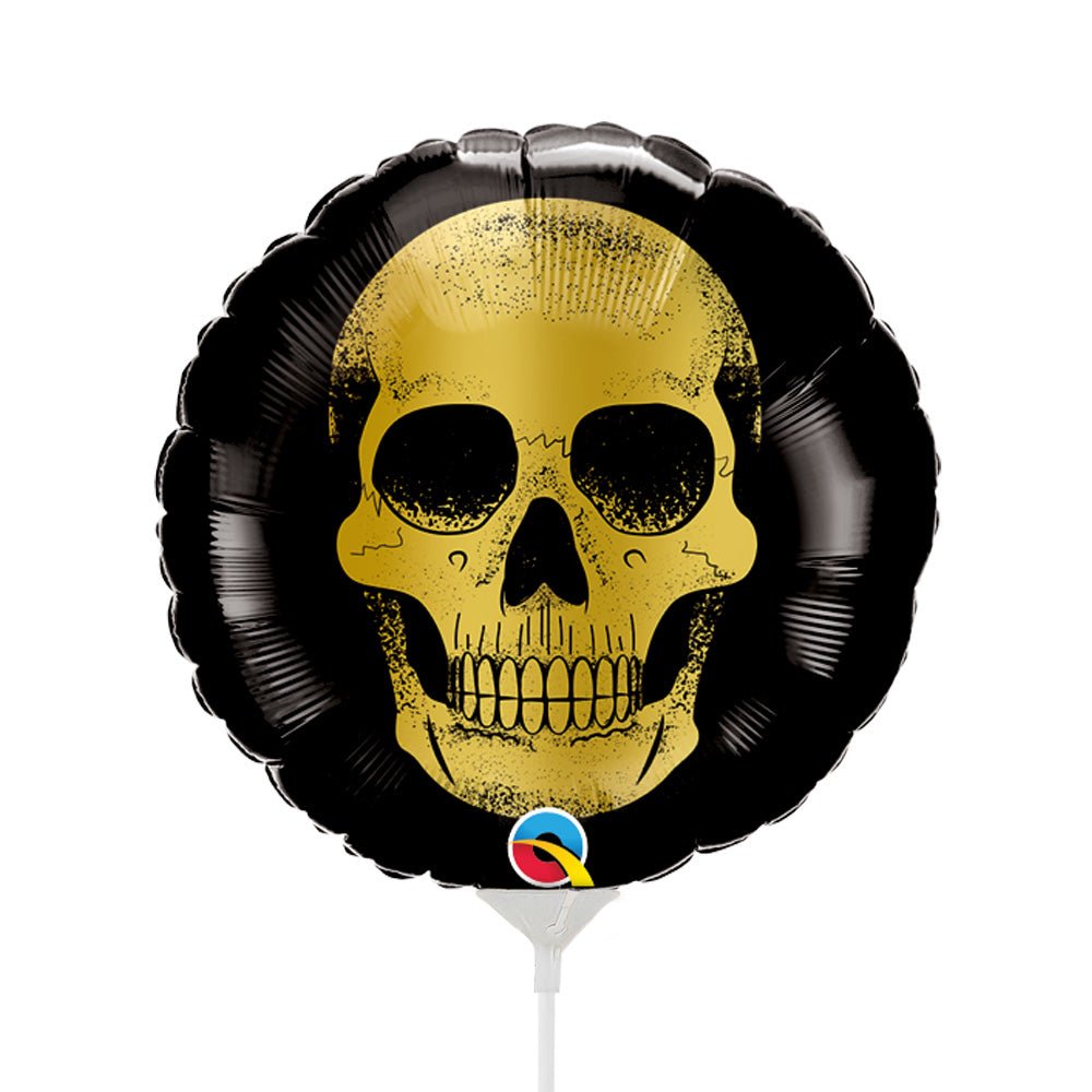 Foil Balloon Golden Skull Head Mini Shape