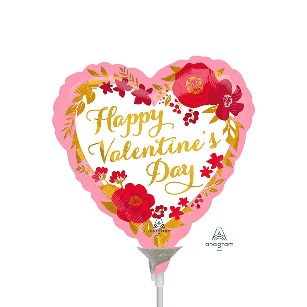 Foil Balloon Happy Valentine's Day Floral Wreath Mini Shape