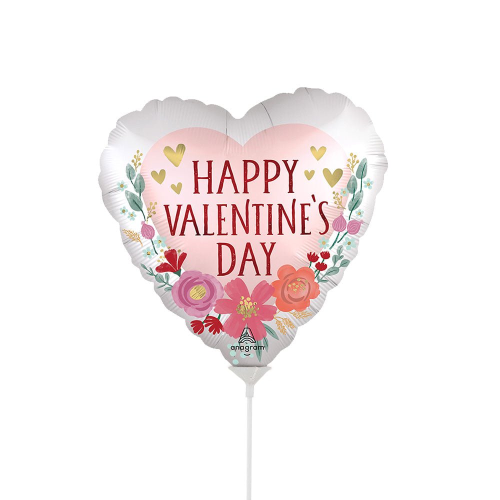 Foil Balloon Happy Valentine's Day Satin Romantic Flowers