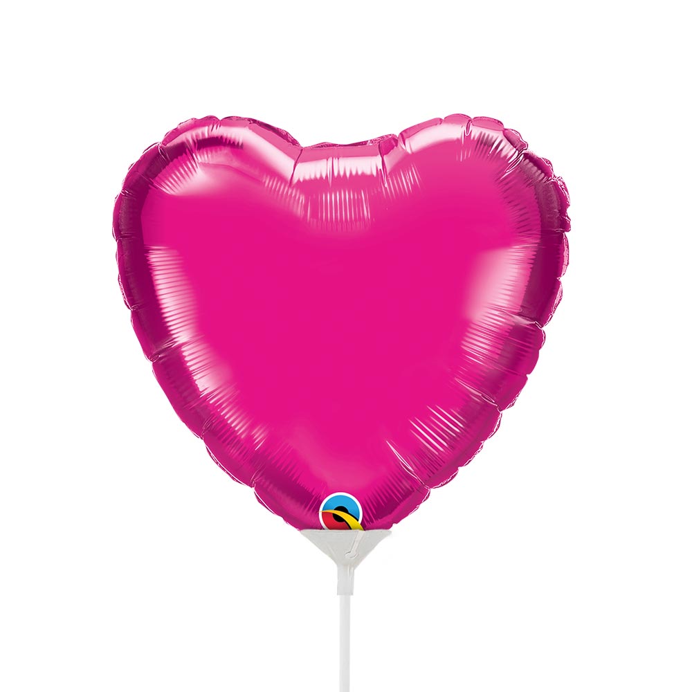 Foil Heart Balloon Magenta Air-Fill Only