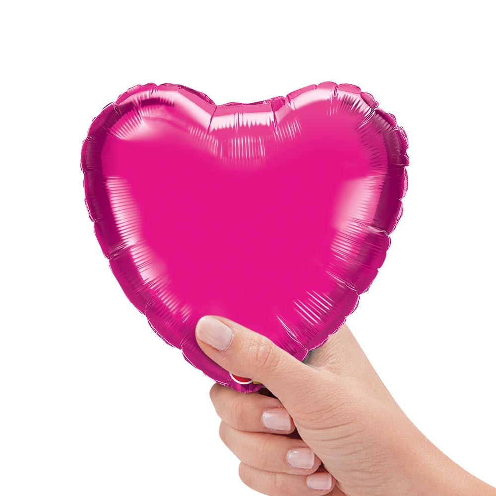 Foil Heart Balloon Magenta Air-Fill Only