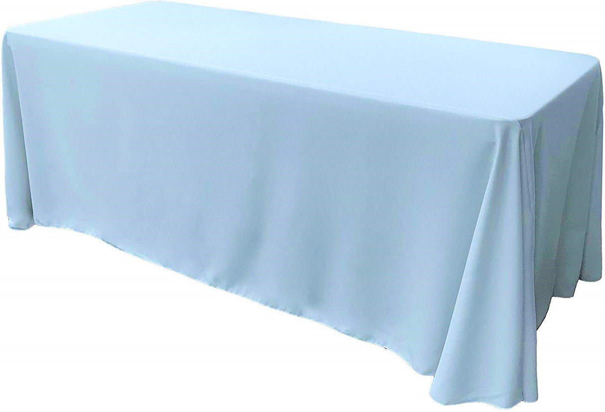 90" Wide By 108" Long Rectangular Polyester Poplin Seamless Tablecloth - Rounded Corners, Polyester Poplin Fabric (1 Piece)