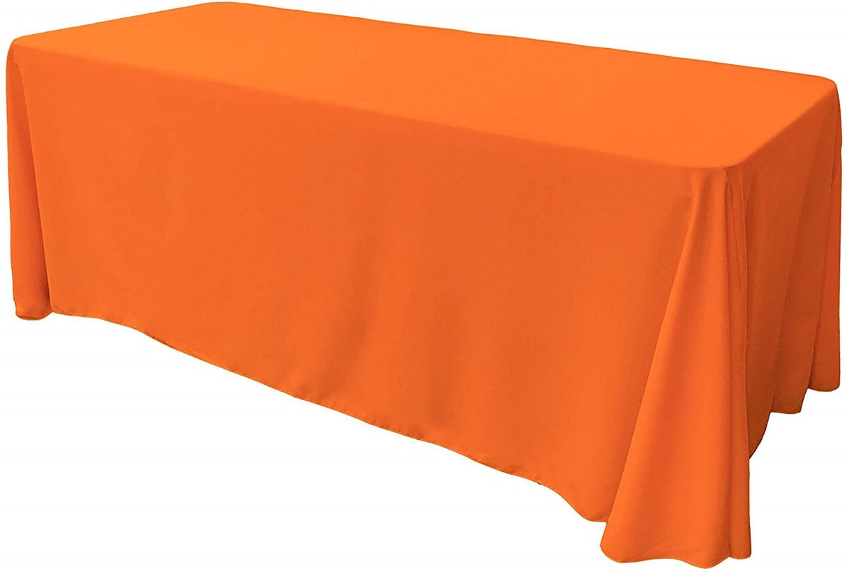 90" Wide By 108" Long Rectangular Polyester Poplin Seamless Tablecloth - Rounded Corners, Polyester Poplin Fabric (1 Piece)