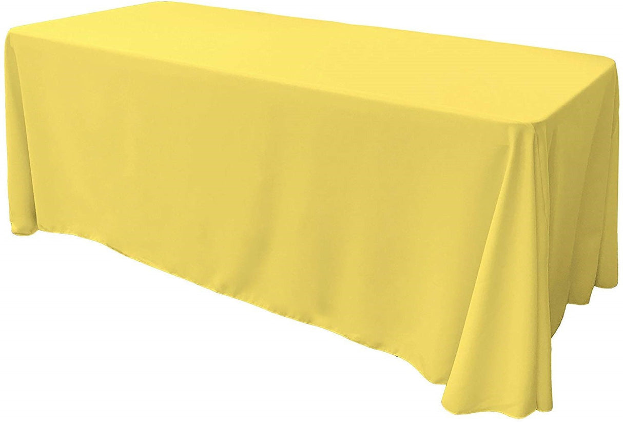 Rectangular Polyester Poplin Fabric - Seamless Tablecloth, Rounded Corners, 90" Wide by 120" Long (1 Piece)