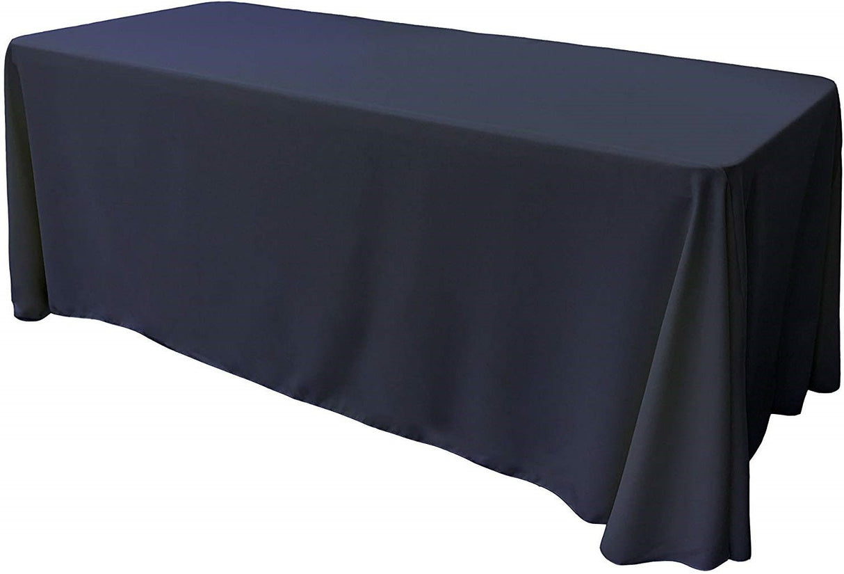 Rectangular Polyester Poplin Fabric - Seamless Tablecloth, Rounded Corners, 90" Wide by 120" Long (1 Piece)