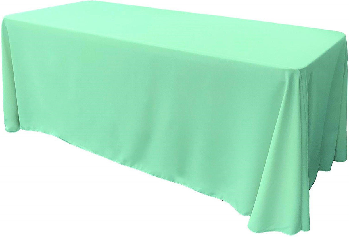 Rectangular Polyester Poplin Fabric - Seamless Tablecloth, Rounded Corners, 90" Wide By 132" Long (1 Piece)