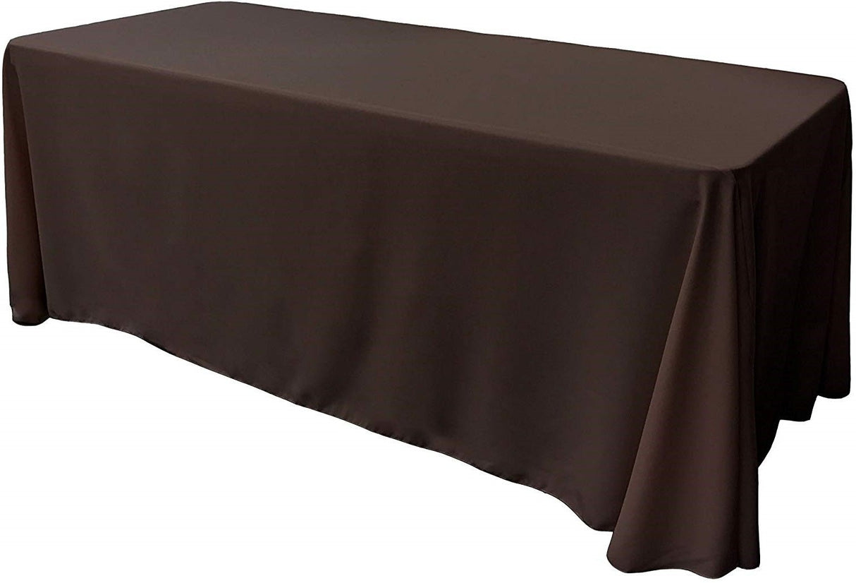 Rectangular Polyester Poplin Fabric - Seamless Tablecloth, Rounded Corners, 90" Wide By 132" Long (1 Piece)