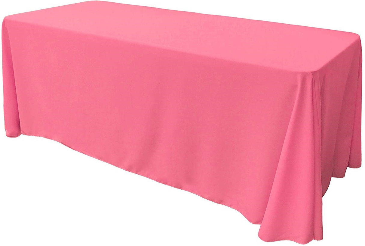 Rectangular Polyester Poplin Fabric - Seamless Tablecloth, Rounded Corners, 90" Wide By 132" Long (1 Piece)
