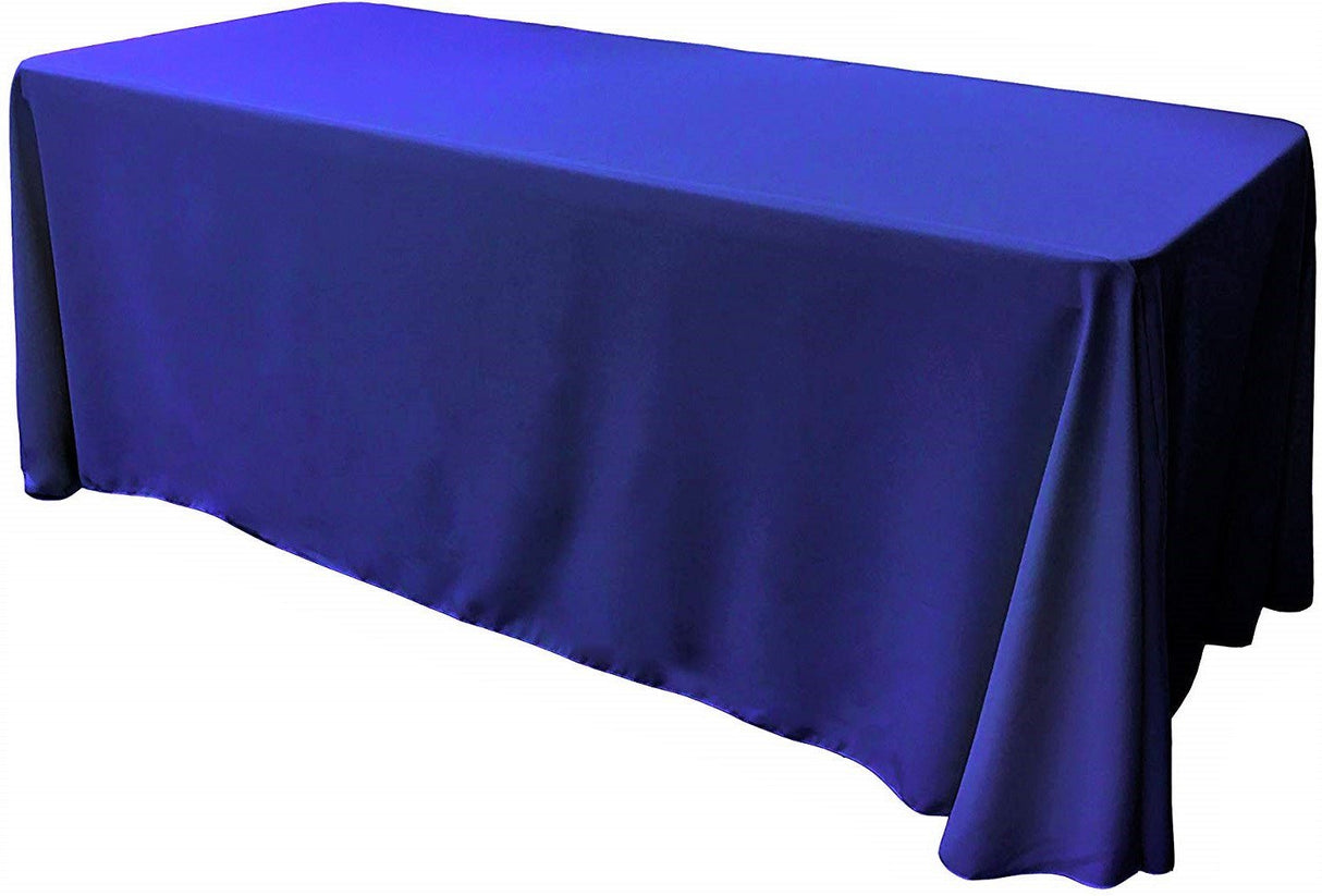 Rectangular Polyester Poplin Fabric - Seamless Tablecloth, Rounded Corners, 90" Wide By 132" Long (1 Piece)