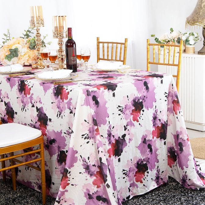 Splatter Garden Rectangular Scuba Tablecloth 240 GSM