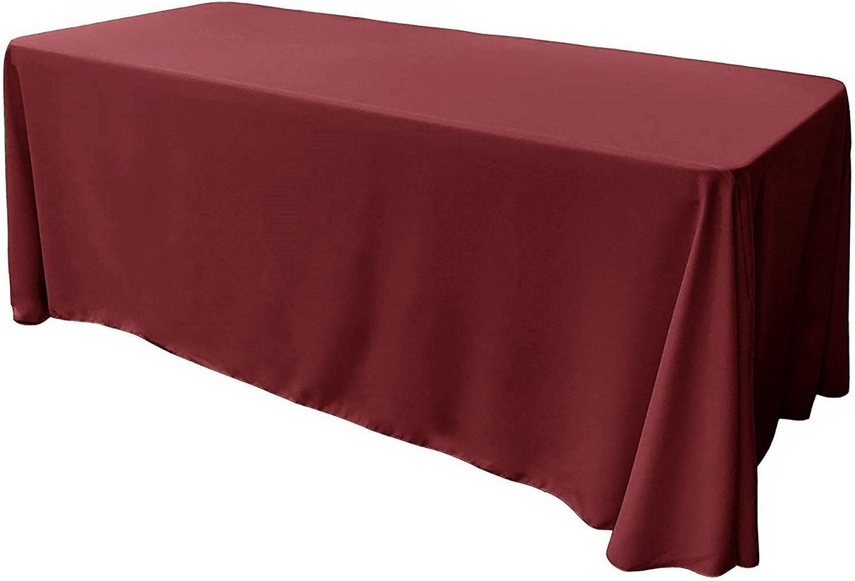 Rectangular Seamless Polyester Poplin Fabric - 90" X 156", Rounded Corners, Surged Edges (1 Tablecloth)
