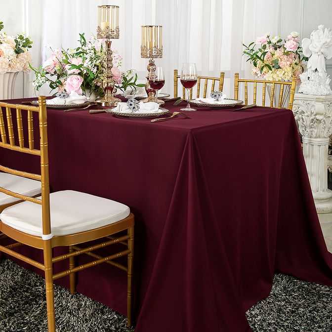 Wrinkle-Free Scuba Rectangular Tablecloth Seamless for Event