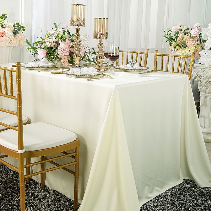 Wrinkle-Free Scuba Rectangular Tablecloth Seamless for Event