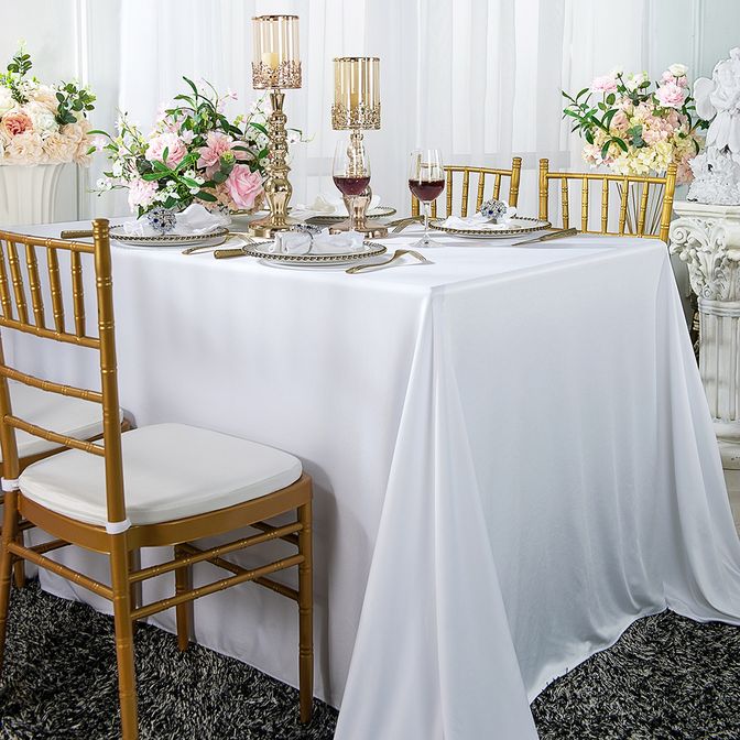 Wrinkle-Free Scuba Rectangular Tablecloth Seamless for Event