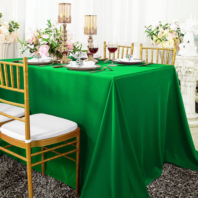 Wrinkle-Free Scuba Rectangular Tablecloth Seamless for Event