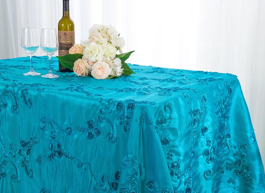Ribbon Taffeta Rectangular Tablecloth Seamless Elegant