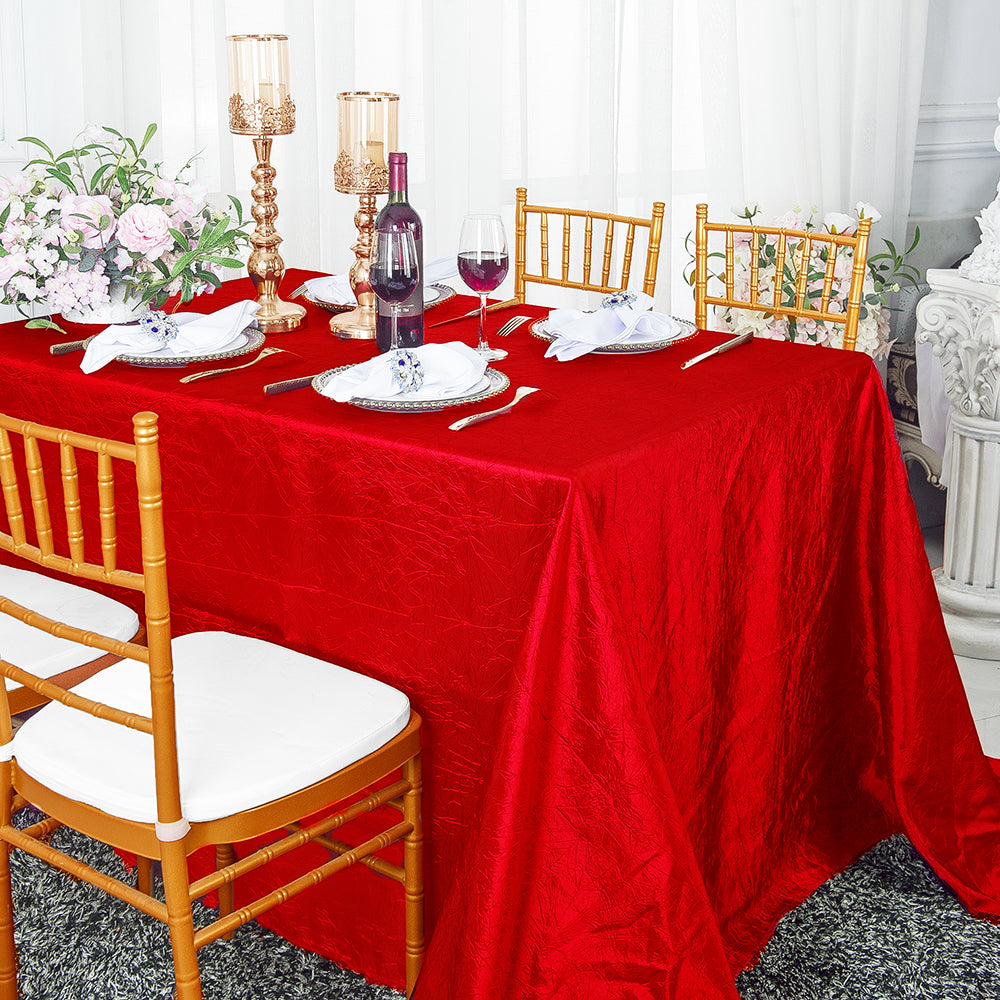 Rectangular Crushed Taffeta Tablecloth 90x156 Red