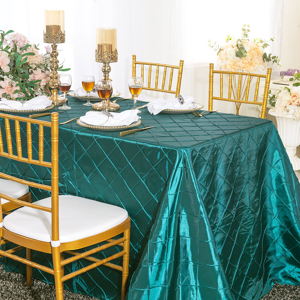 Rectangular Pintuck Taffeta Tablecloth 90x156 Oasis