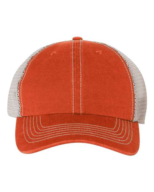 Garment-Washed Trawler Cap with Mesh Back, Low-Profile Snapback